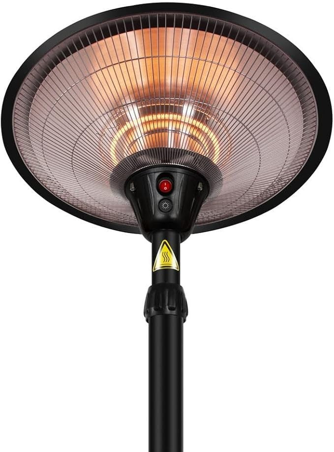 Outdoor Electric Patio Heater 3 Heat Settings Remote IP55 Safe & Silent