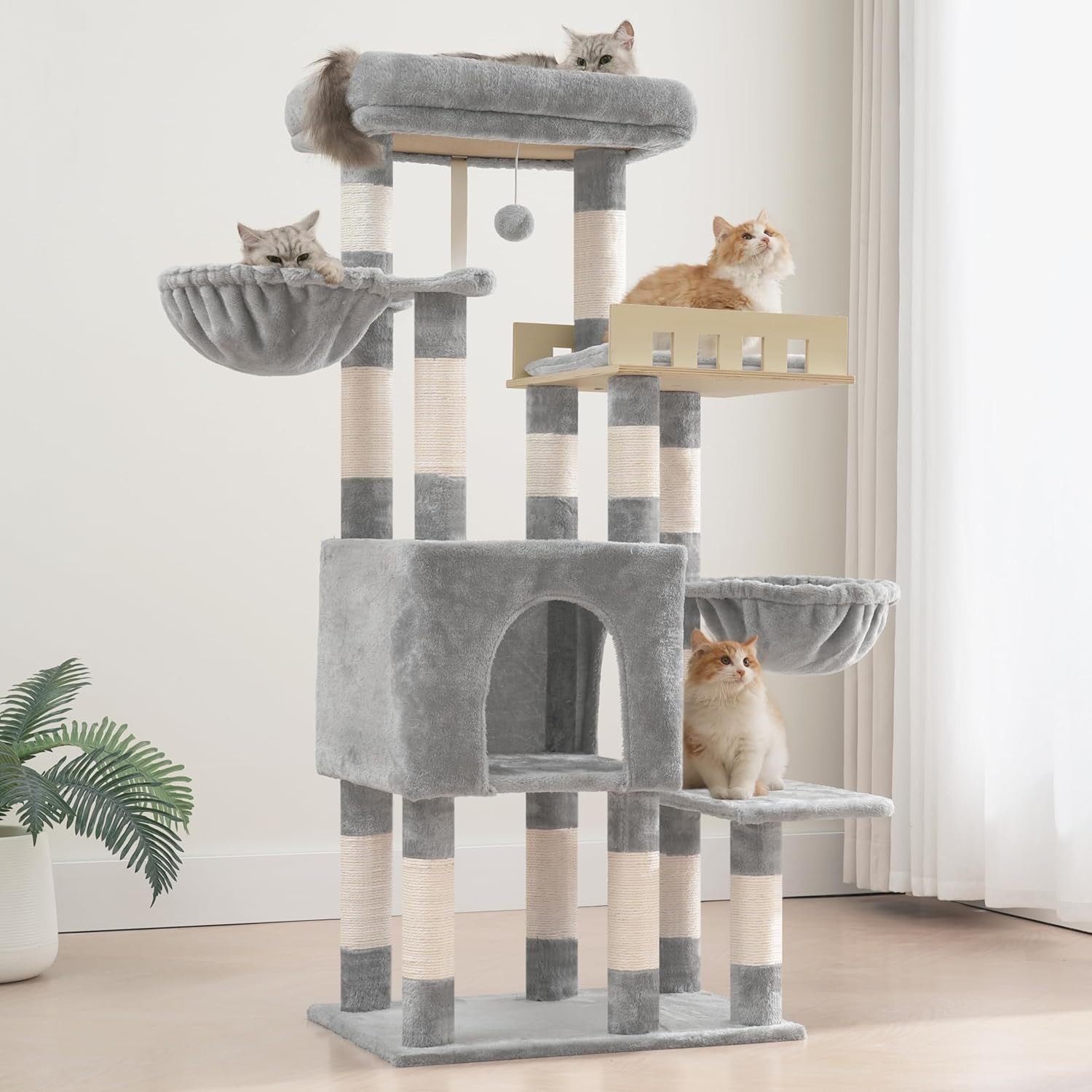 Heavy Duty Cat Tree Tower Large Cats Condo Hammock 14 Scratching
