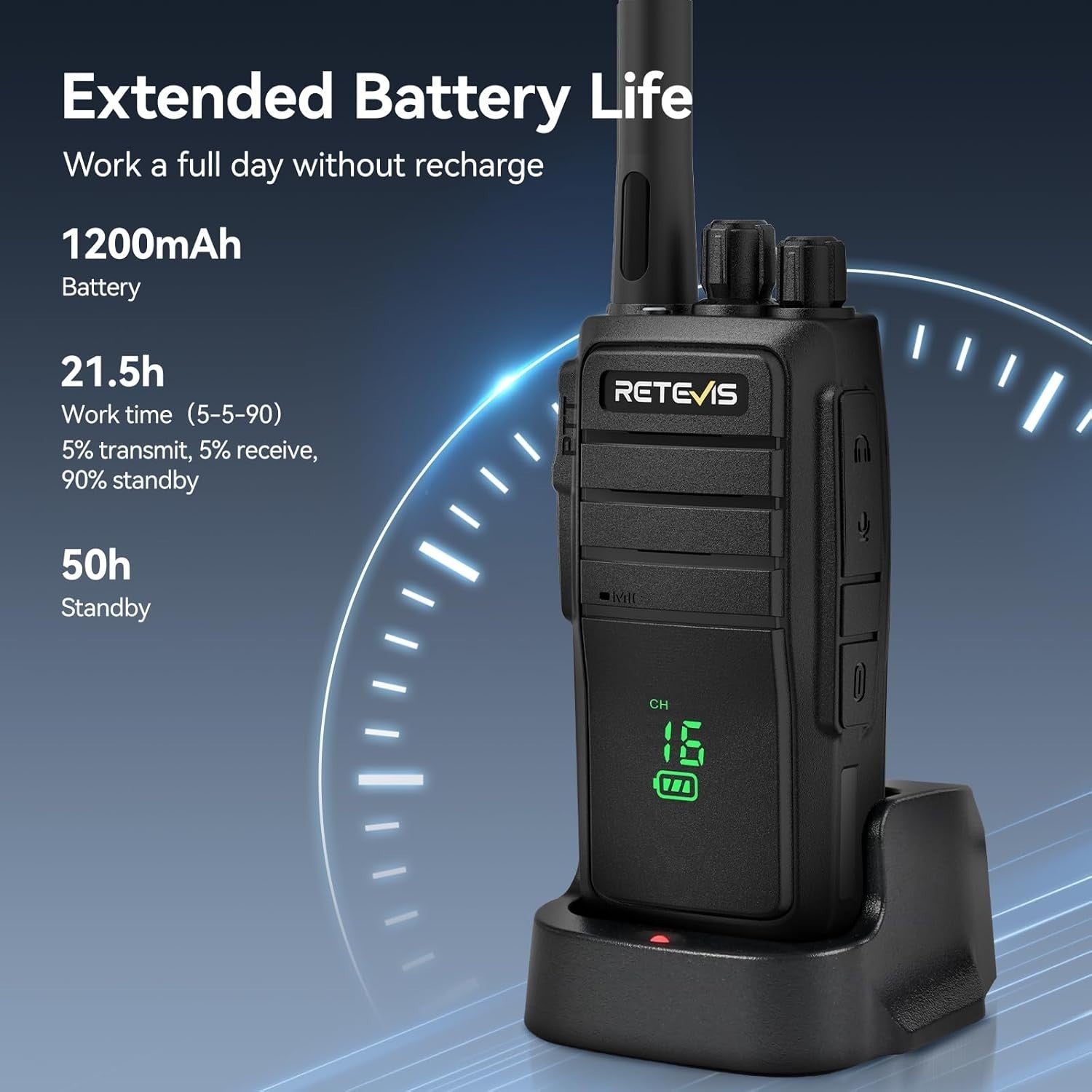 Rugged Walkie Talkies IP54 USB-C Hidden Screen Long Range 4 Pack