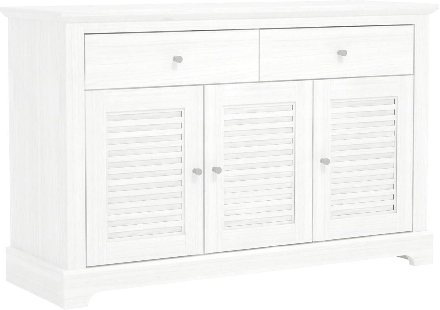 White Storage Sideboard Cabinet 3 Doors 2 Drawers Living Room Organizer