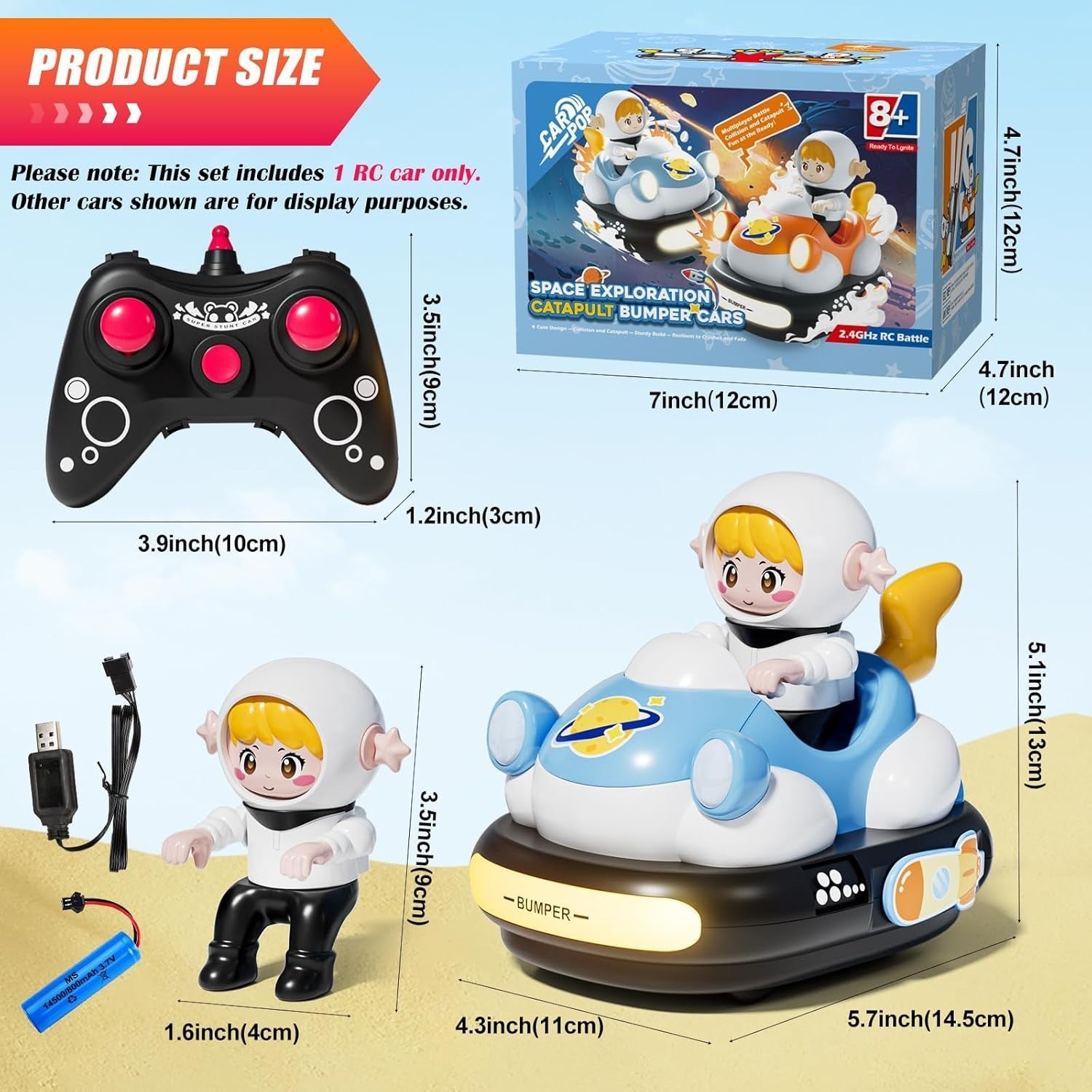 RC Bumper Car Toy with Lights & Music for Kids 5-8 | Remote Control Fun