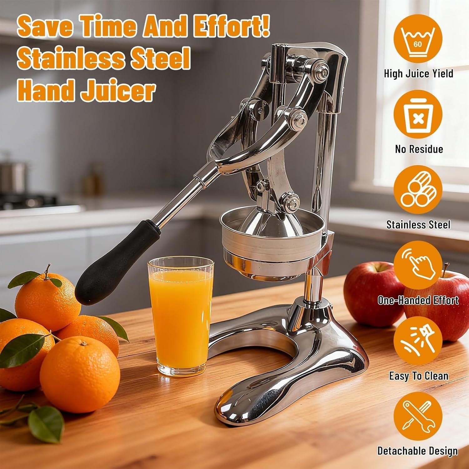 Manual Pomegranate Citrus Press Stainless Steel Hand Juicer Heavy Duty