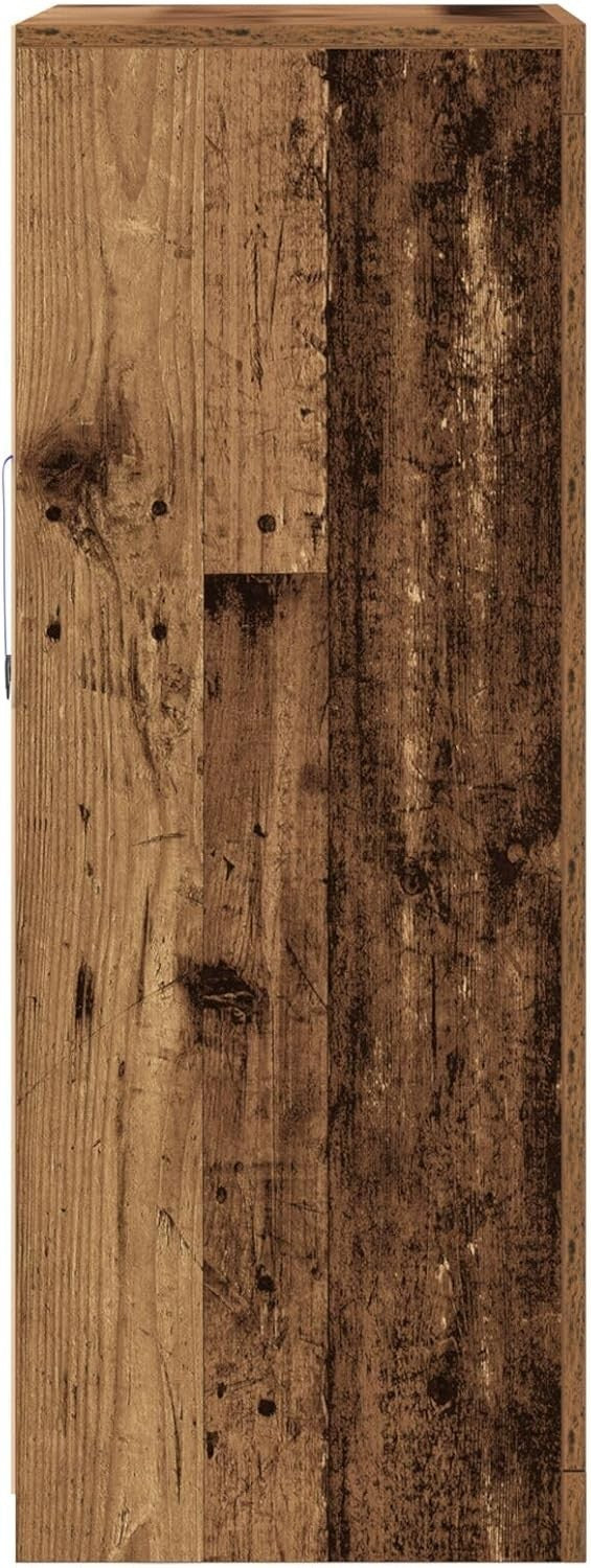 Rustic Reclaimed Wood Storage Cabinet with 2 Doors & Shelves, Easy Assemble