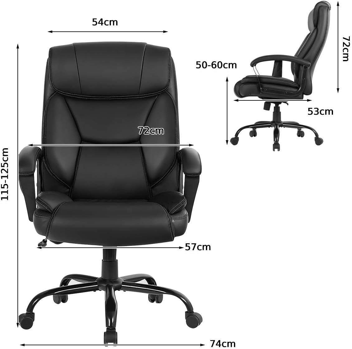 Big & Tall Massage Office Chair 500lbs PU Leather Recline Swivel Ergonomic