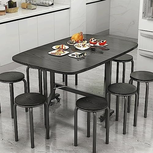 Extendable Folding Drop Leaf Dining Table on Wheels Space Saving Rectangular 120