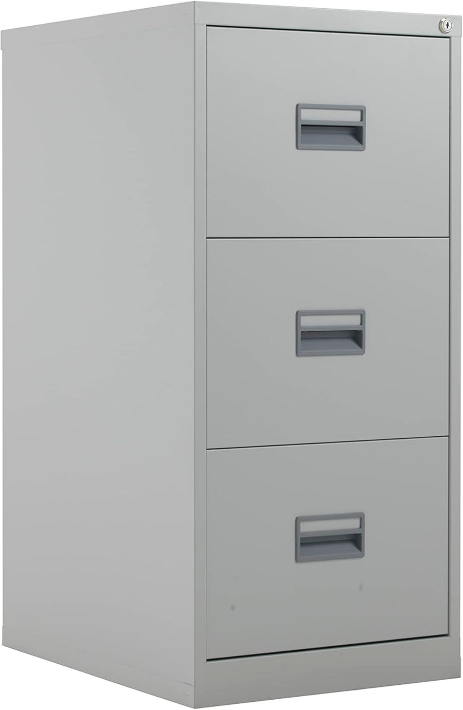Grey Steel Filing Cabinet 3 Drawer Lockable Heavy Duty 100cm