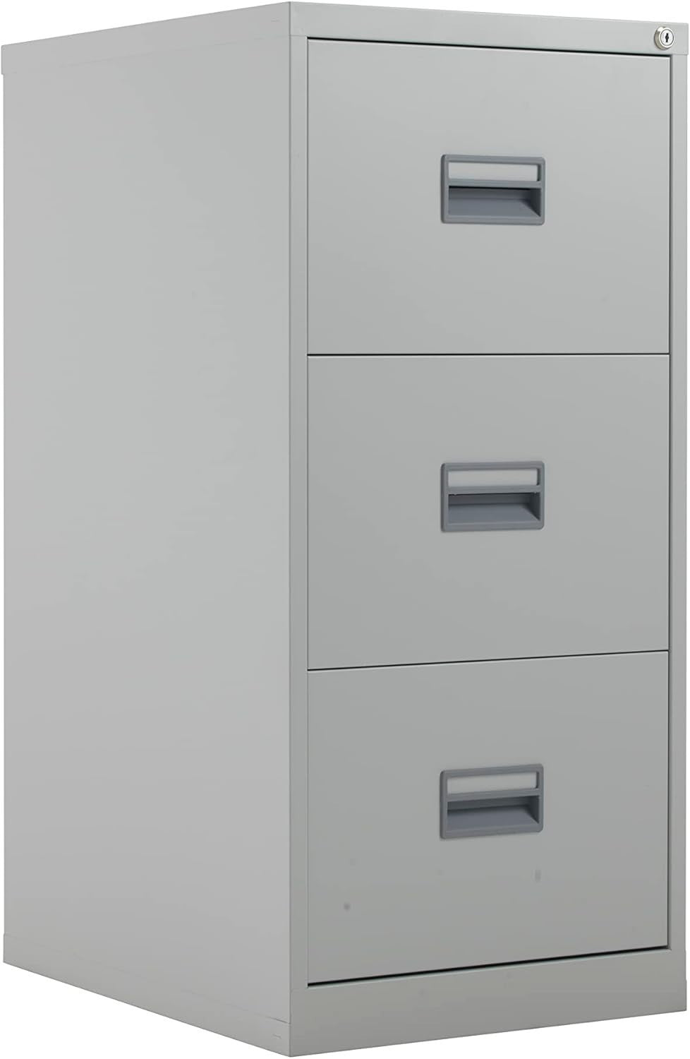 Grey Steel Filing Cabinet 3 Drawer Lockable Heavy Duty 100cm