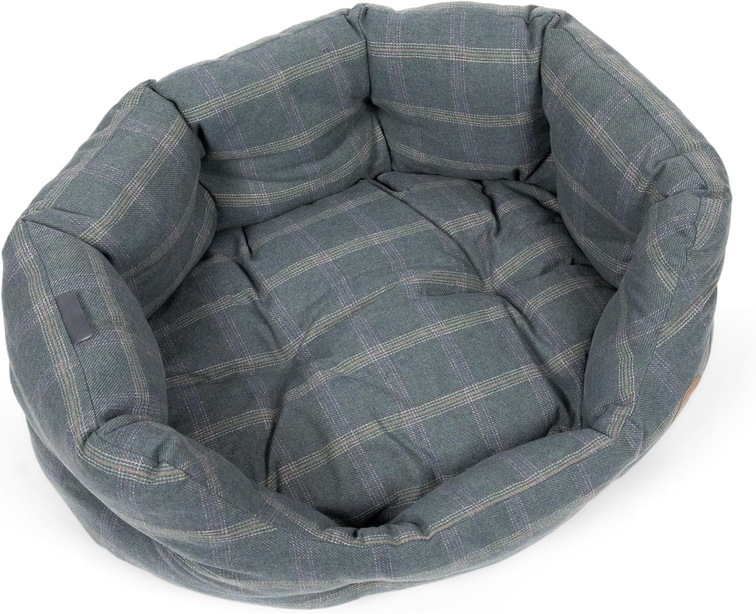 Large Tweed Oval Dog Bed Reversible Cushion Washable