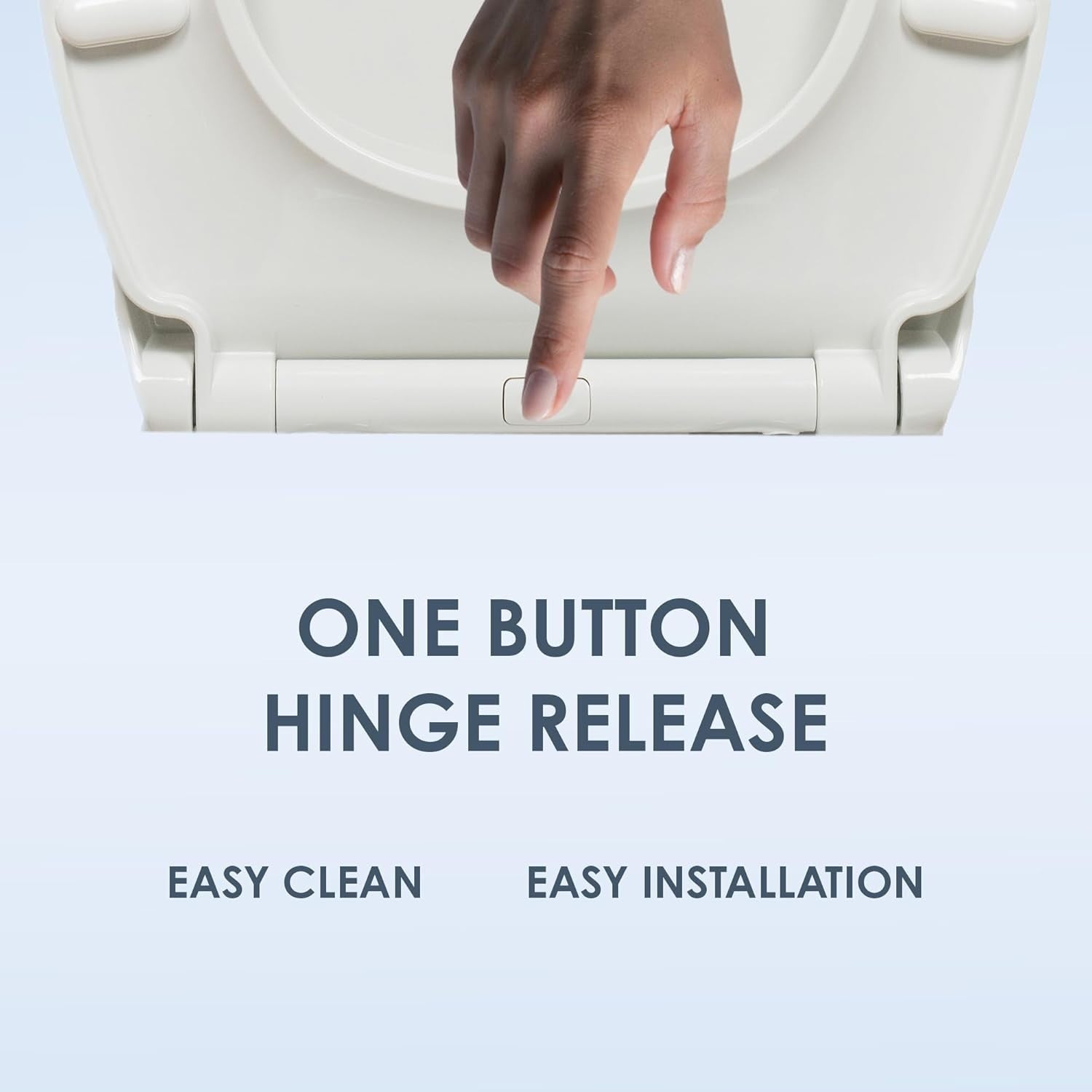 White Oval Toilet Seat Thermoplastic Quick Release Top & Bottom Fix 44.5x37cm