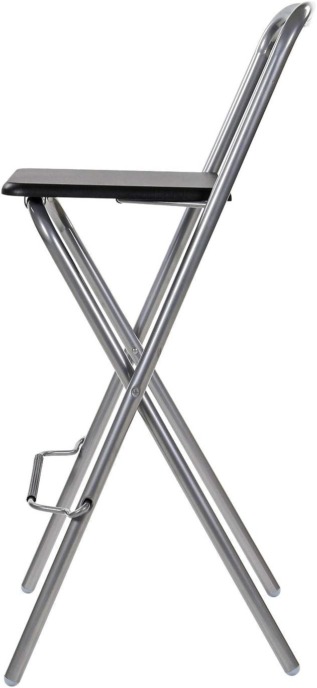 Folding Bar Stool Black PVC Seat – Compact Kitchen & Home Chair
