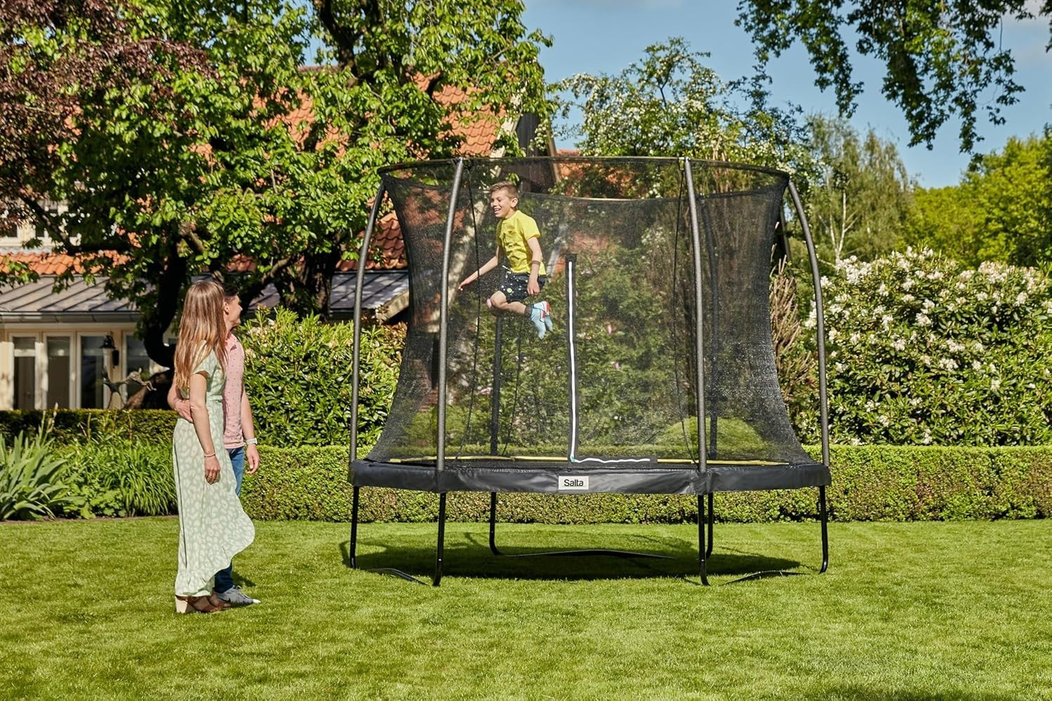10ft Round Garden Trampoline with Safety Net Galvanised Frame