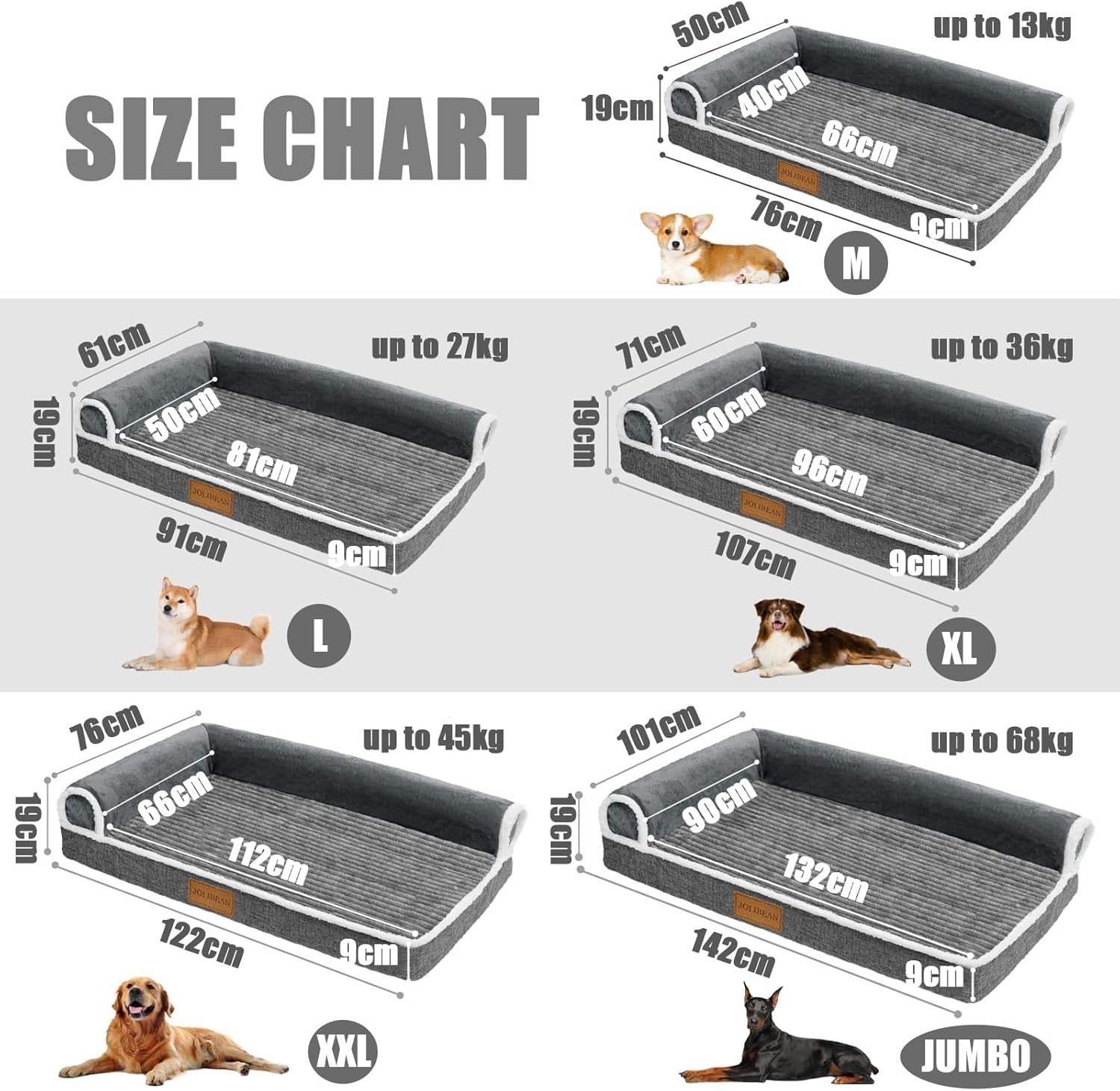 Jumbo Orthopedic Dog Sofa Bed 142x101cm Waterproof