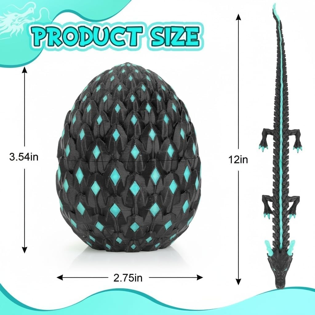 12 Inch Glow Dragon Egg Fidget Toy Articulated Fantasy Desk Decor