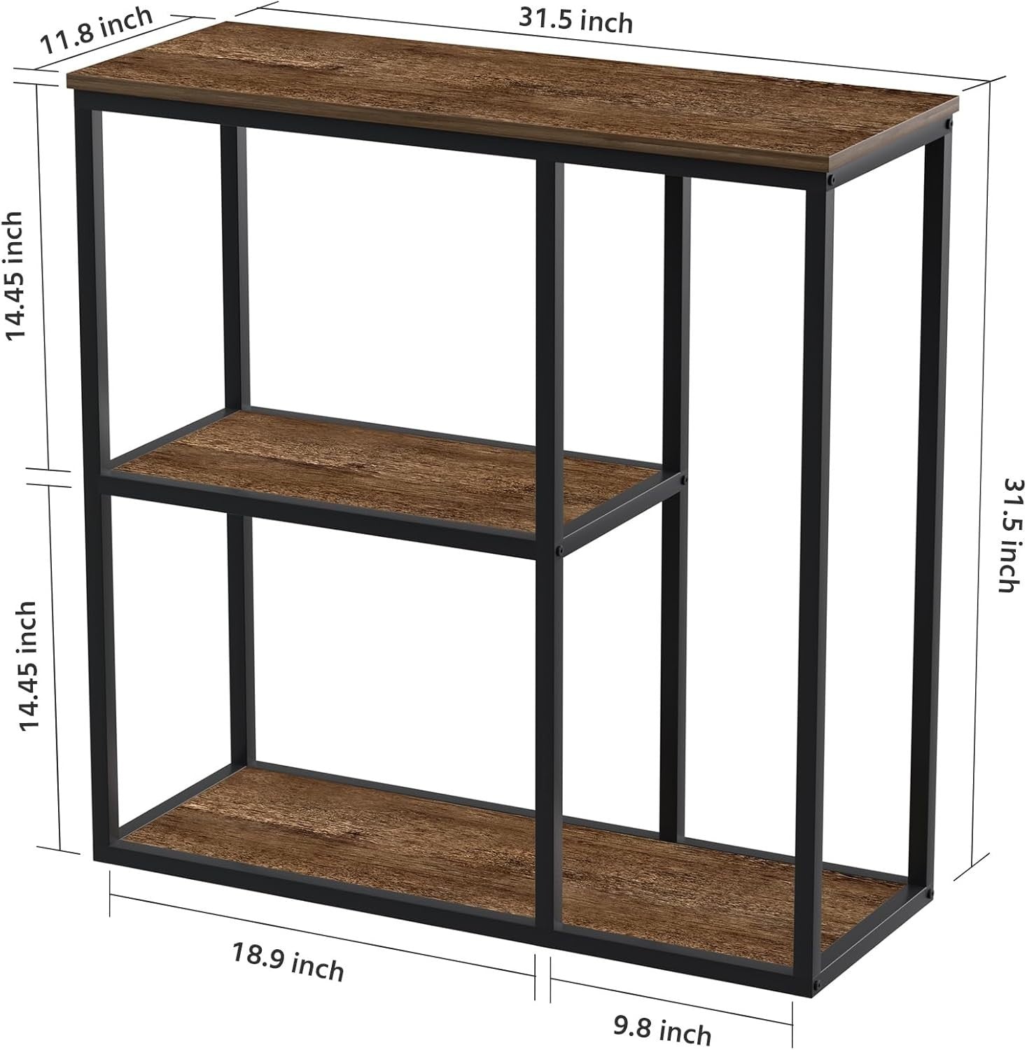 Small Console Table 80x30x80cm | Storage Shelves | Modern Entryway Organizer