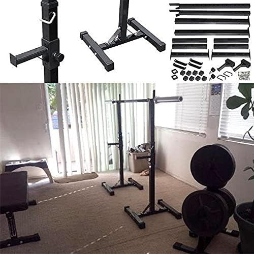 Adjustable Squat Rack Stand Olympic Barbell Holder, Heavy Duty 250kg Load