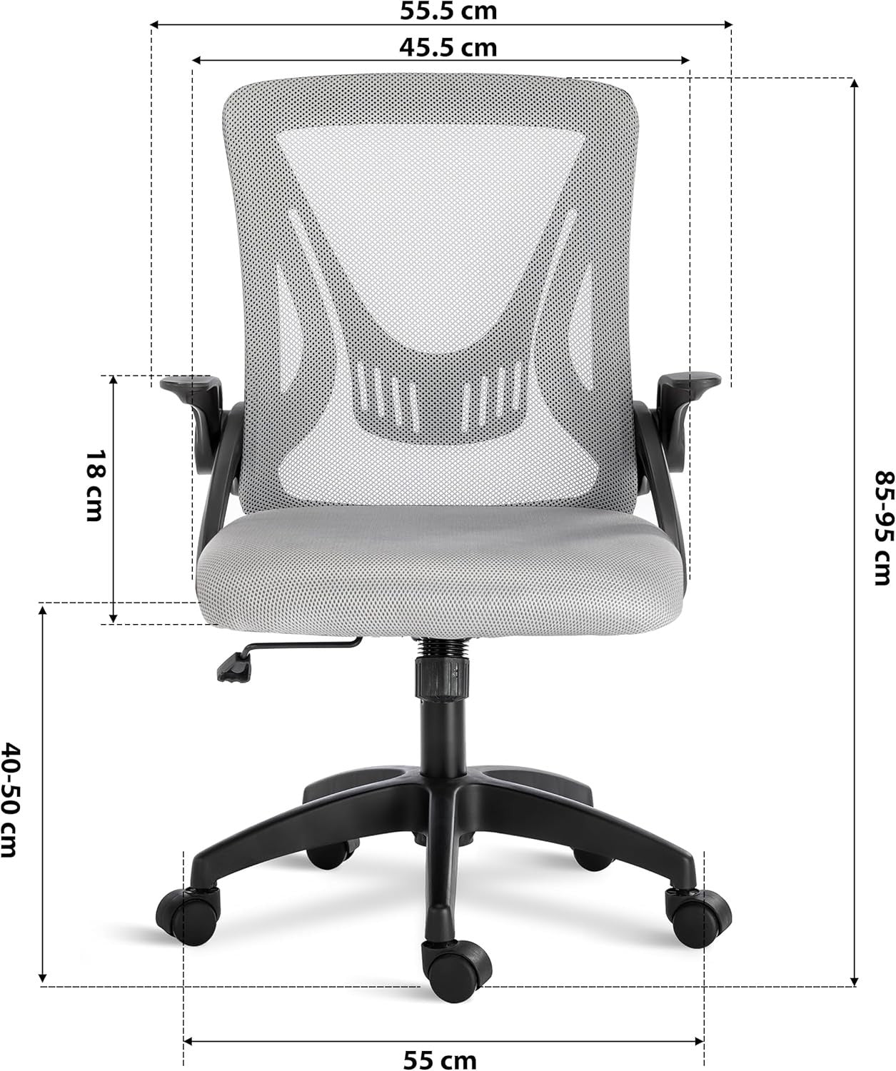 Ergonomic Mesh Office Chair Swivel w/ Lumbar Support Flip Arms