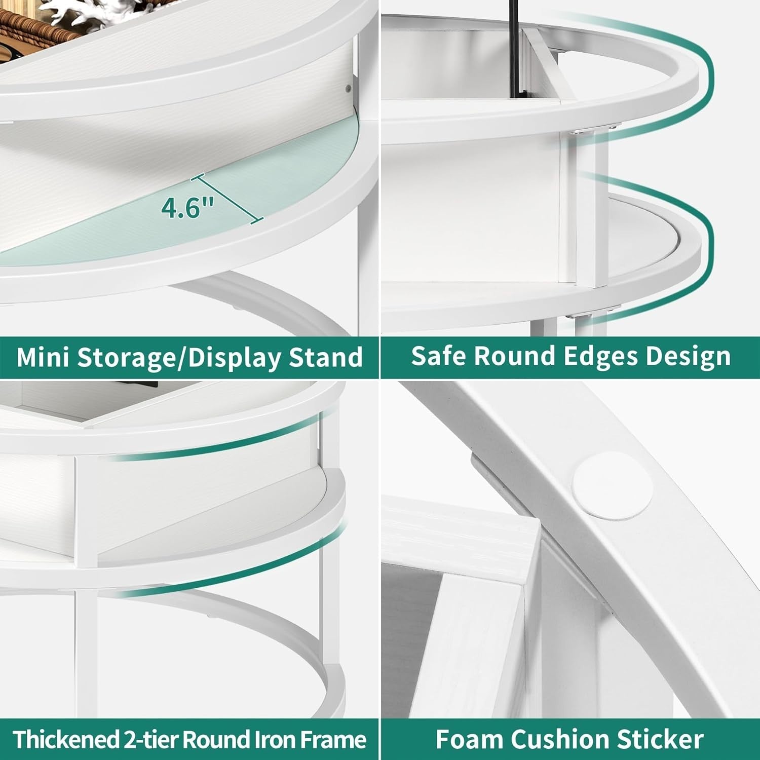 Lift Top Coffee Table Walnut White 80x80cm with Hidden Storage Shelves