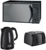 17L Digital Microwave Kettle & 4 Slice Toaster Set Black