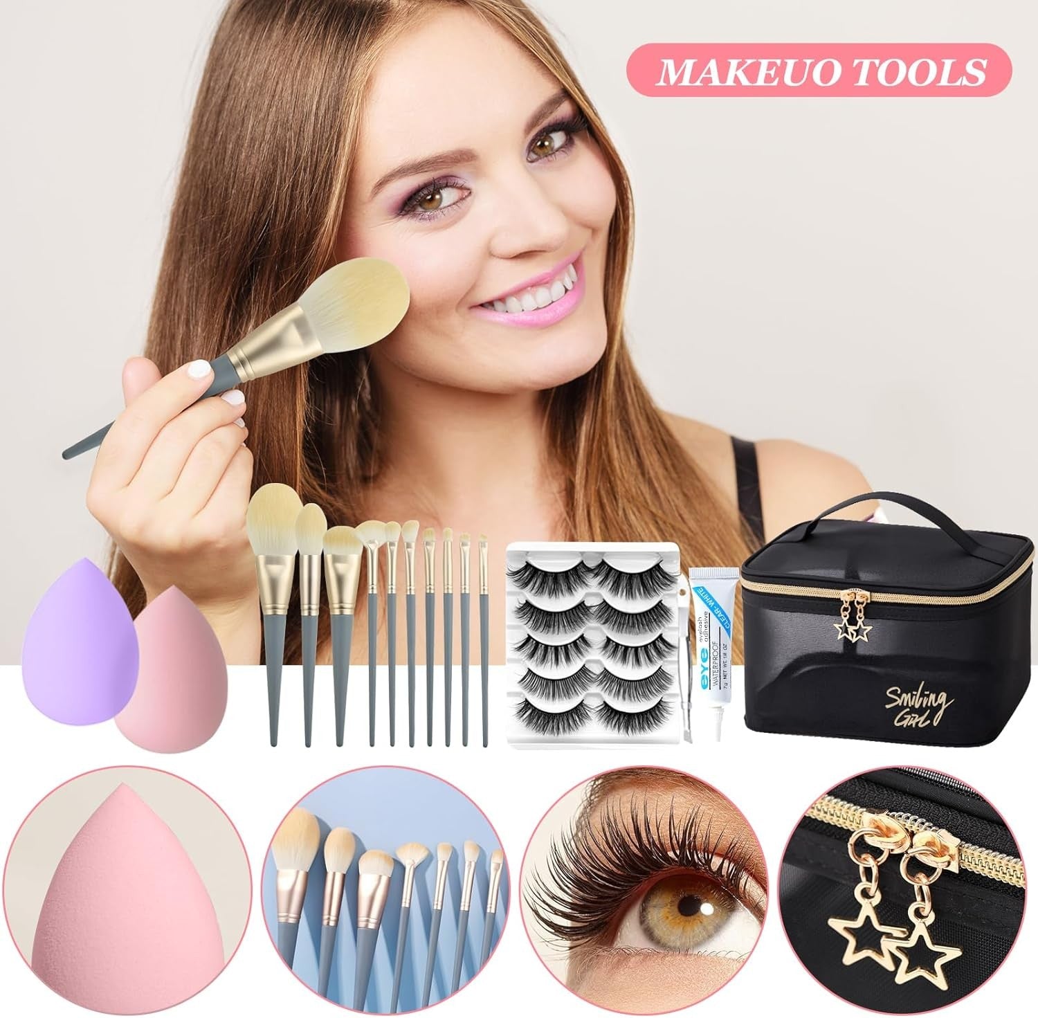 All-in-One Makeup Kit – Foundation, Eyeshadow, Lip Gloss & Brushes