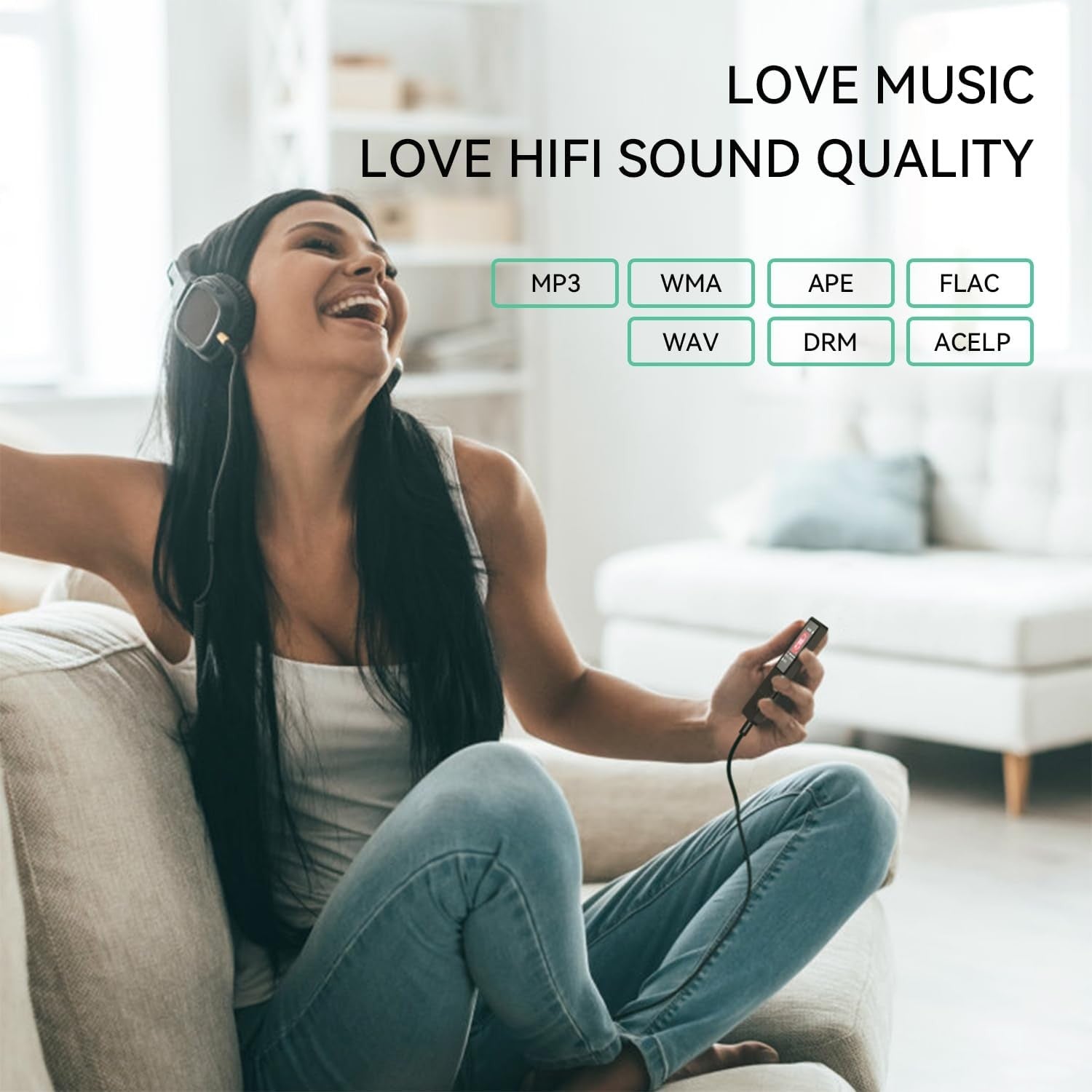32GB MP3 Player Bluetooth 5.3 1.8" Screen Speaker FM 128GB