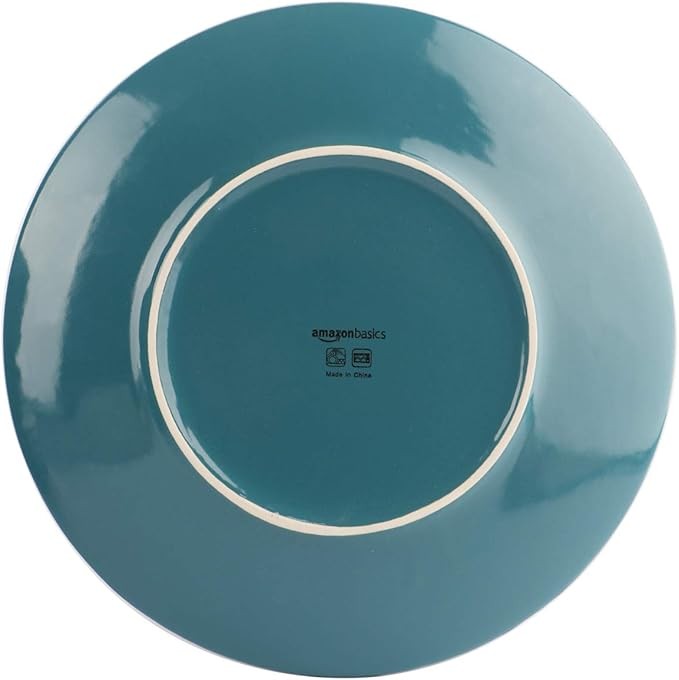 18pc Stoneware Dinnerware Set Teal Plates Bowls Service for 6