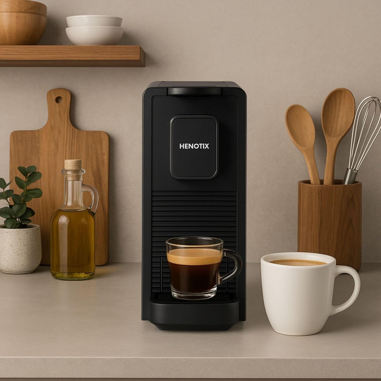 20 Bar Capsule Coffee Machine | Fast Heat-Up | 3 Cup Sizes | Compact Pod Maker