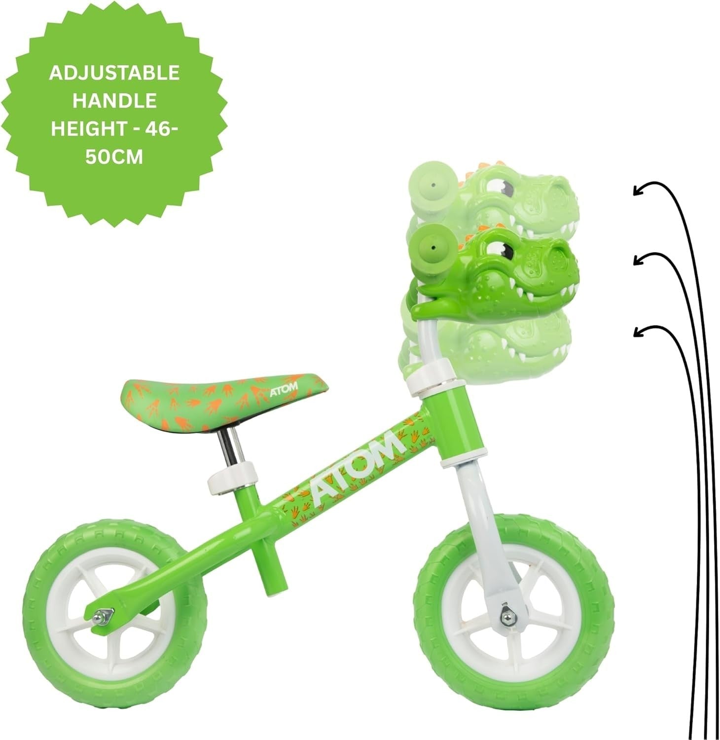 8" Kids Balance Bike Adjustable Seat Toddler Training Bicycle Green