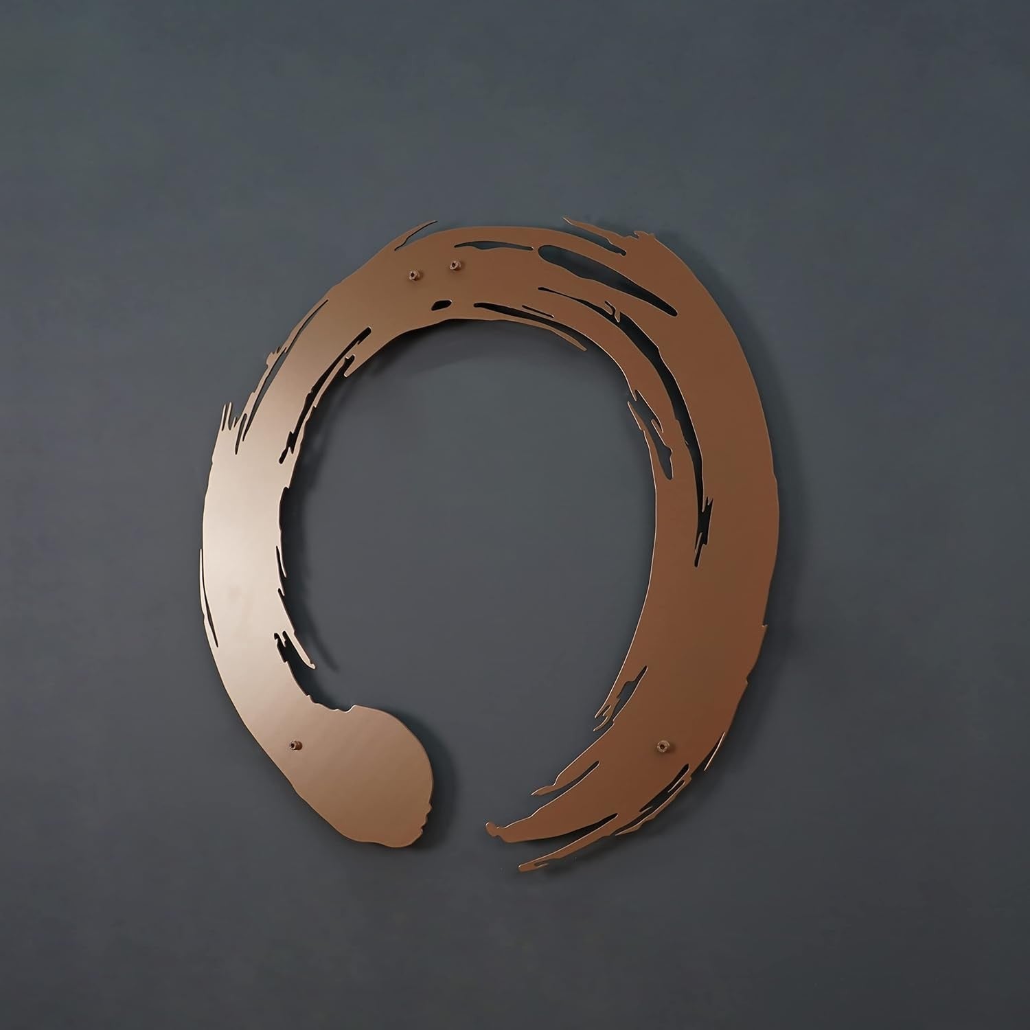 Enso Zen Circle Metal Wall Art Copper Minimalist Decor