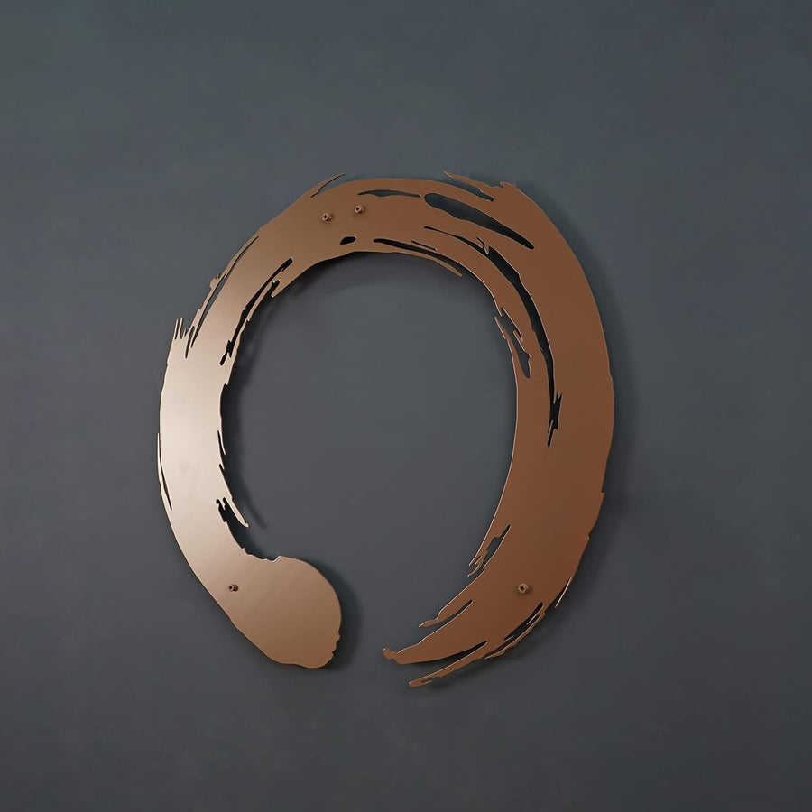 Enso Zen Circle Metal Wall Art Copper Minimalist Decor