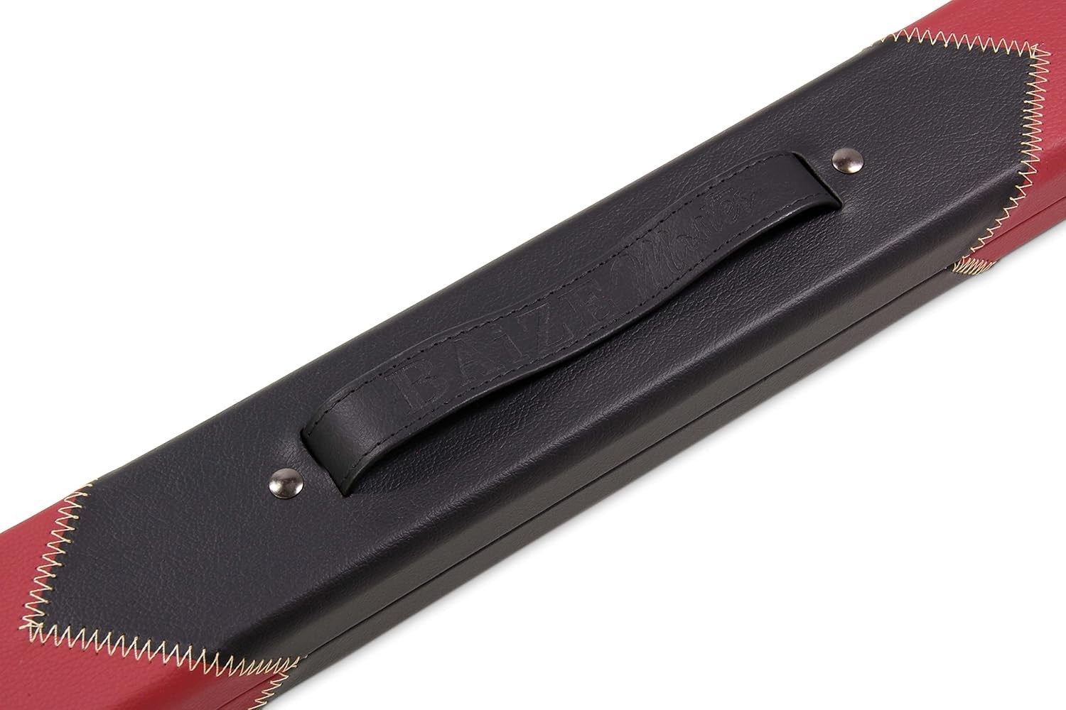 Hard Snooker Pool Cue Case 2 Piece Centre Joint Burgundy Deluxe