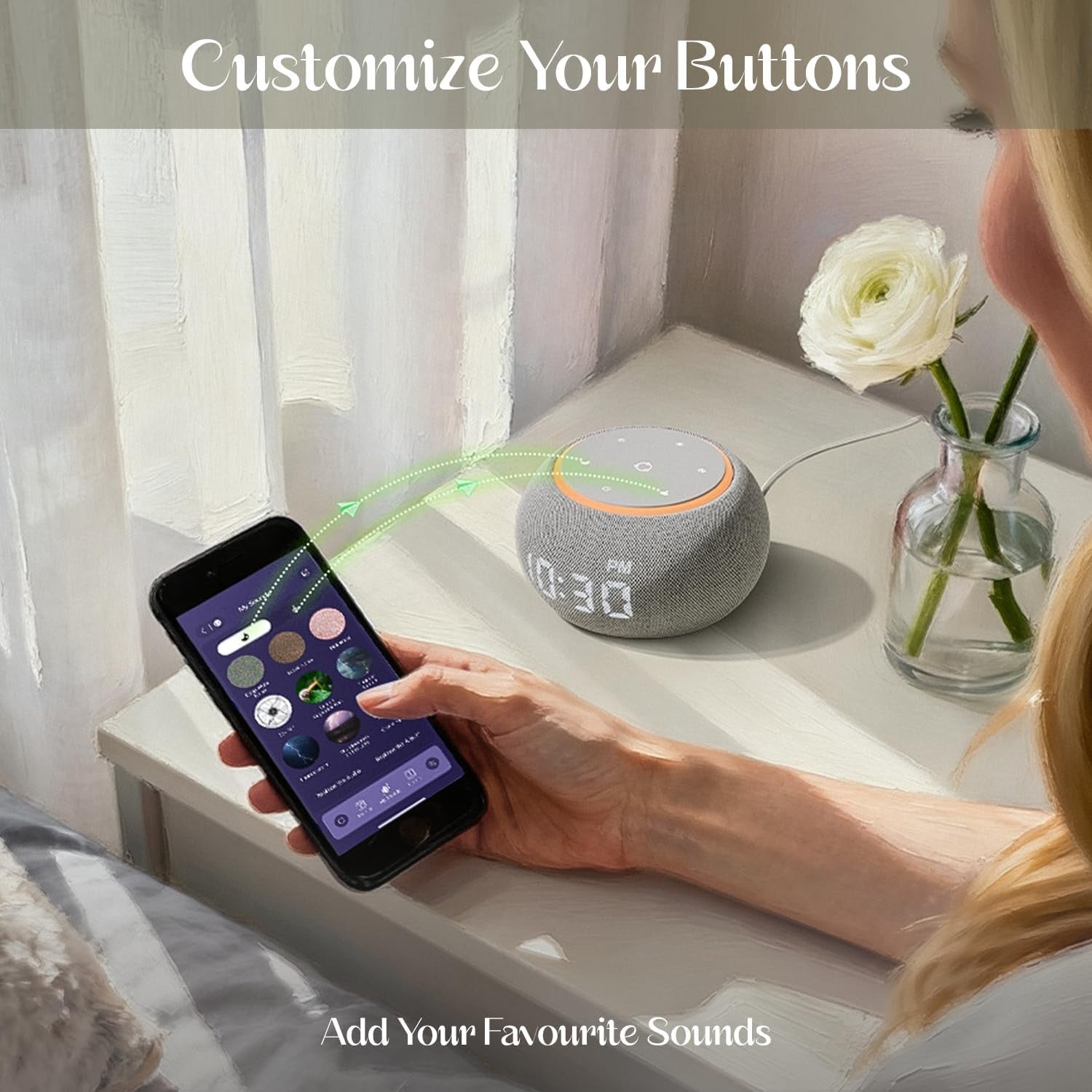White Noise Machine for Sleep with 507 Sounds, Night Light & App Control