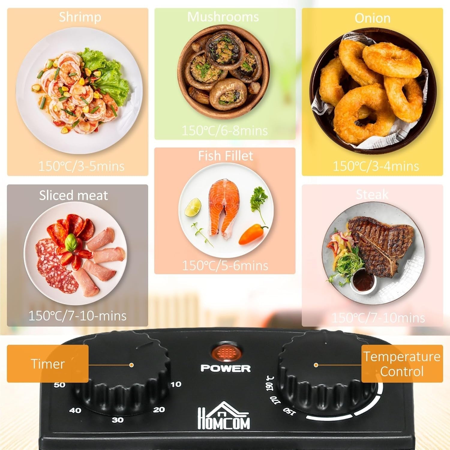 3L Electric Deep Fat Fryer 2000W Timer Adjustable Temp Viewing Window