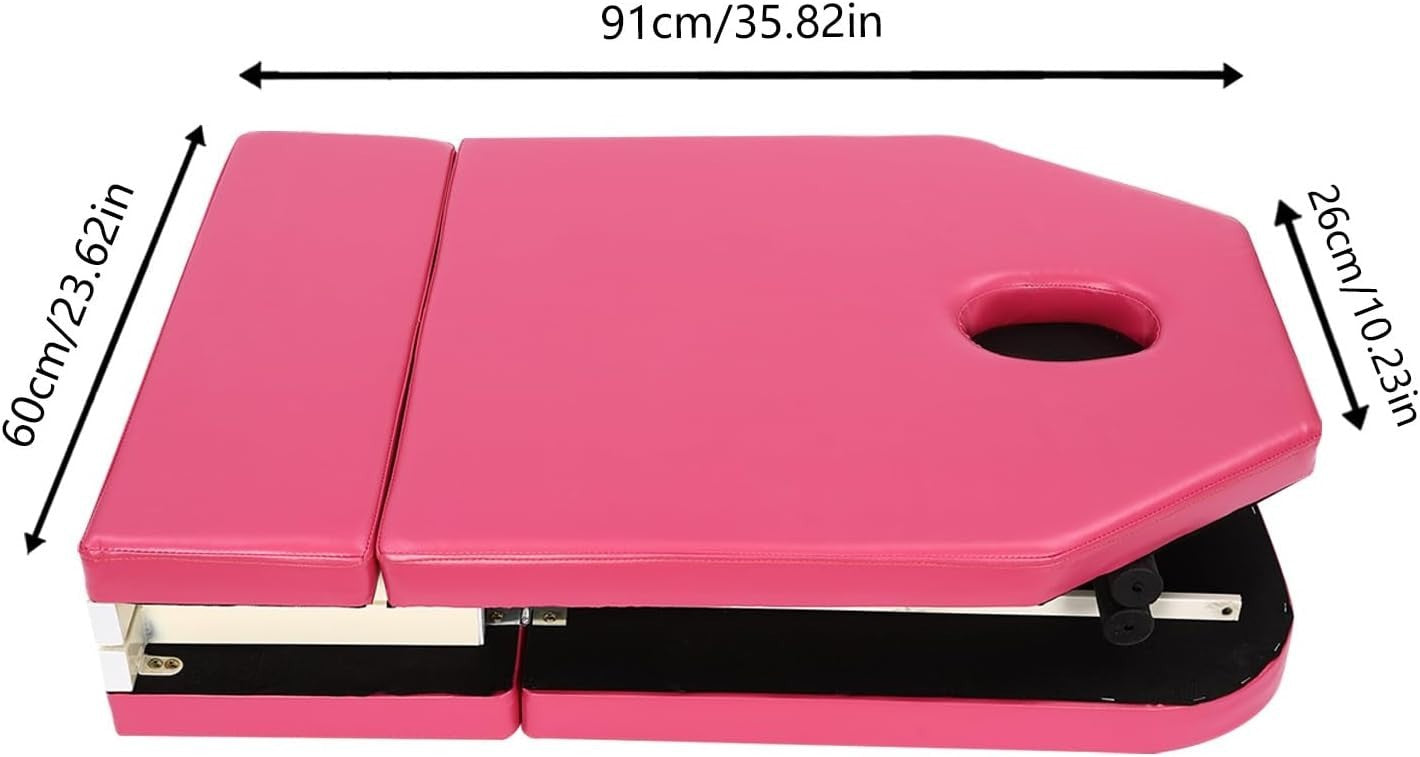 Foldable Portable Massage Bed Beauty Salon Lash Tattoo Table Pink 182cm