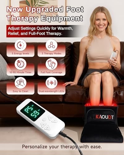 Red Light Therapy Foot Boots LED Pain Relief Circulation Plantar Heel Pain