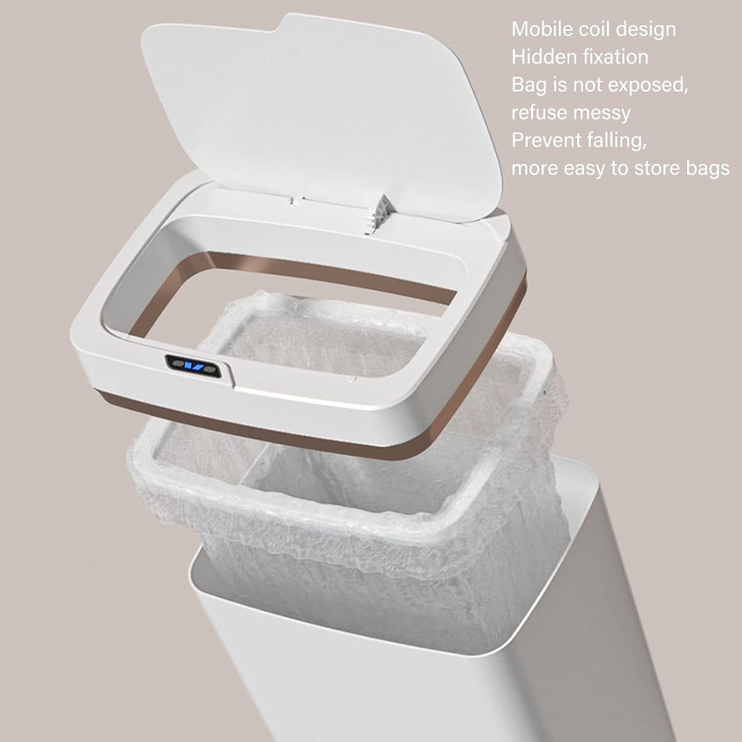 18L Automatic Touchless Bathroom Bin Waterproof Motion Sensor