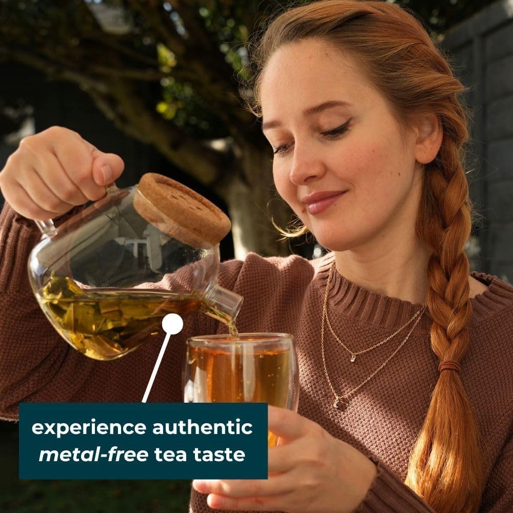 Glass Teapot 800ml Loose Leaf Tea Pot Borosilicate Infuser Strainer