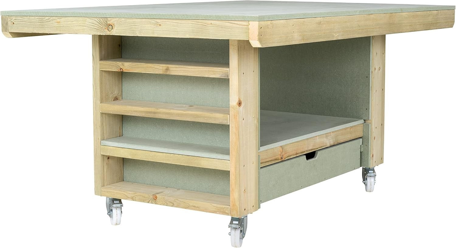 Heavy-Duty Art & Craft Workbench with Drawer & Storage – 18mm Moisture-Resistant