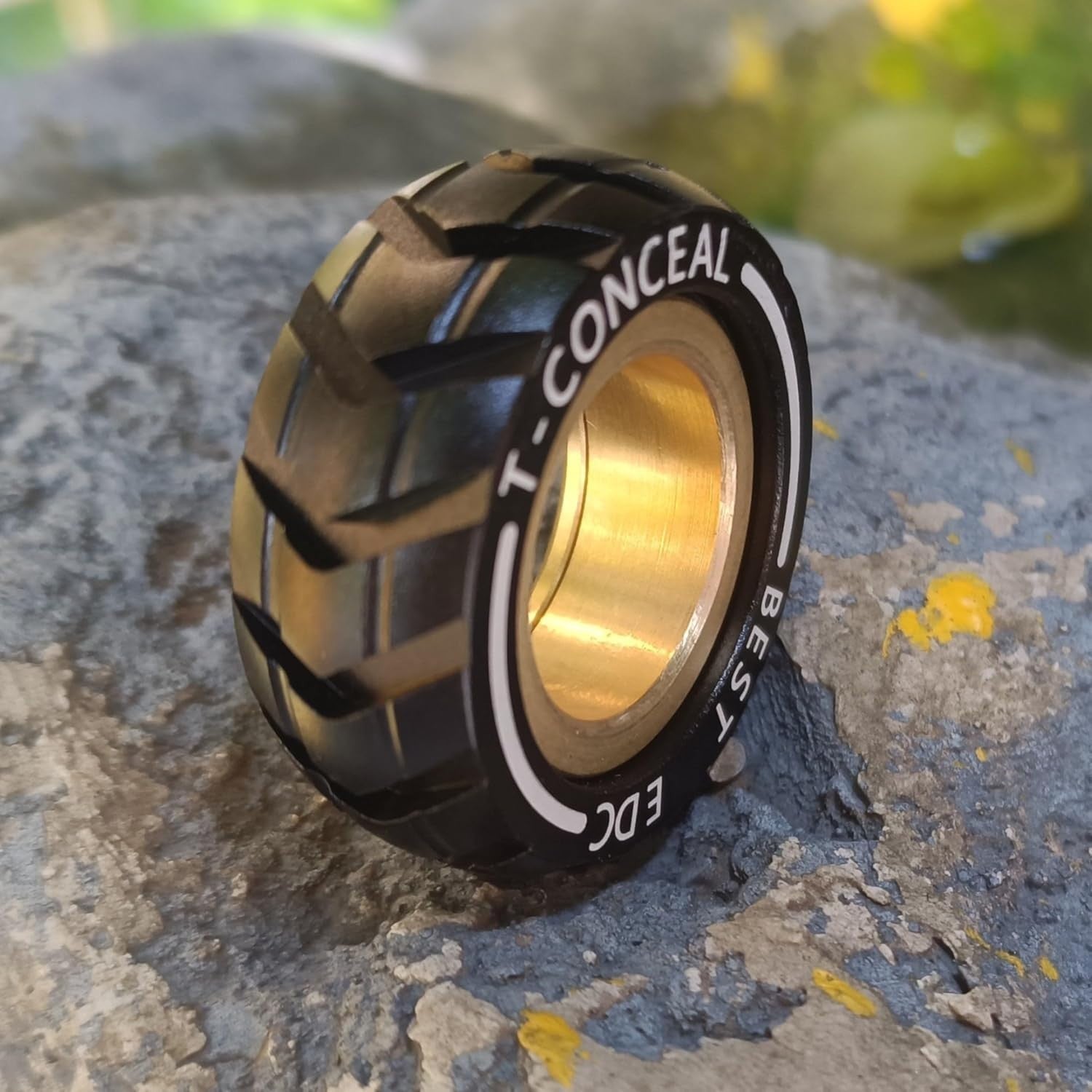 Black Magnetic Haptic Fidget Ring Stainless Steel ADHD Stress Toy