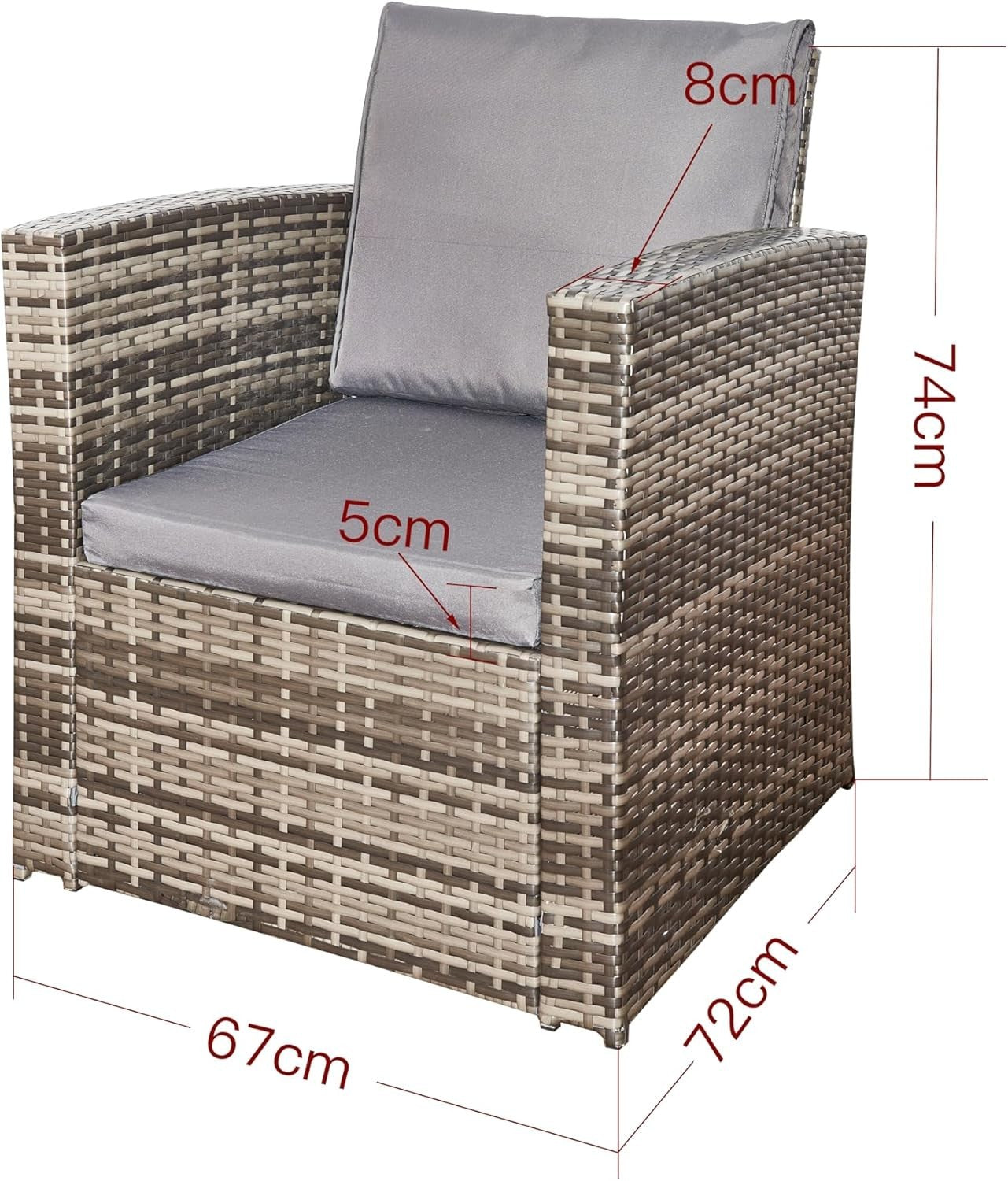 4pc Rattan Garden Furniture Set Outdoor Patio Sofa Chairs Table Wicker