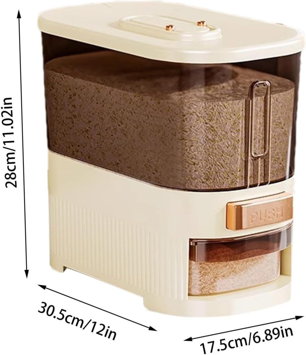 10KG Rice Dispenser Airtight Grain Container w Time Recorder - Kwikley