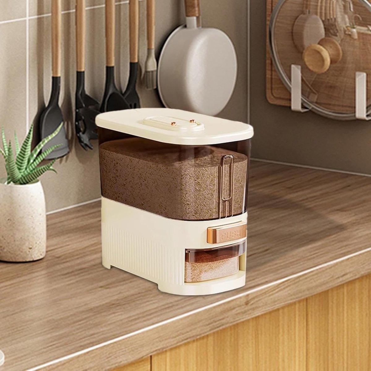 10KG Rice Dispenser Airtight Grain Container w Time Recorder - Kwikley