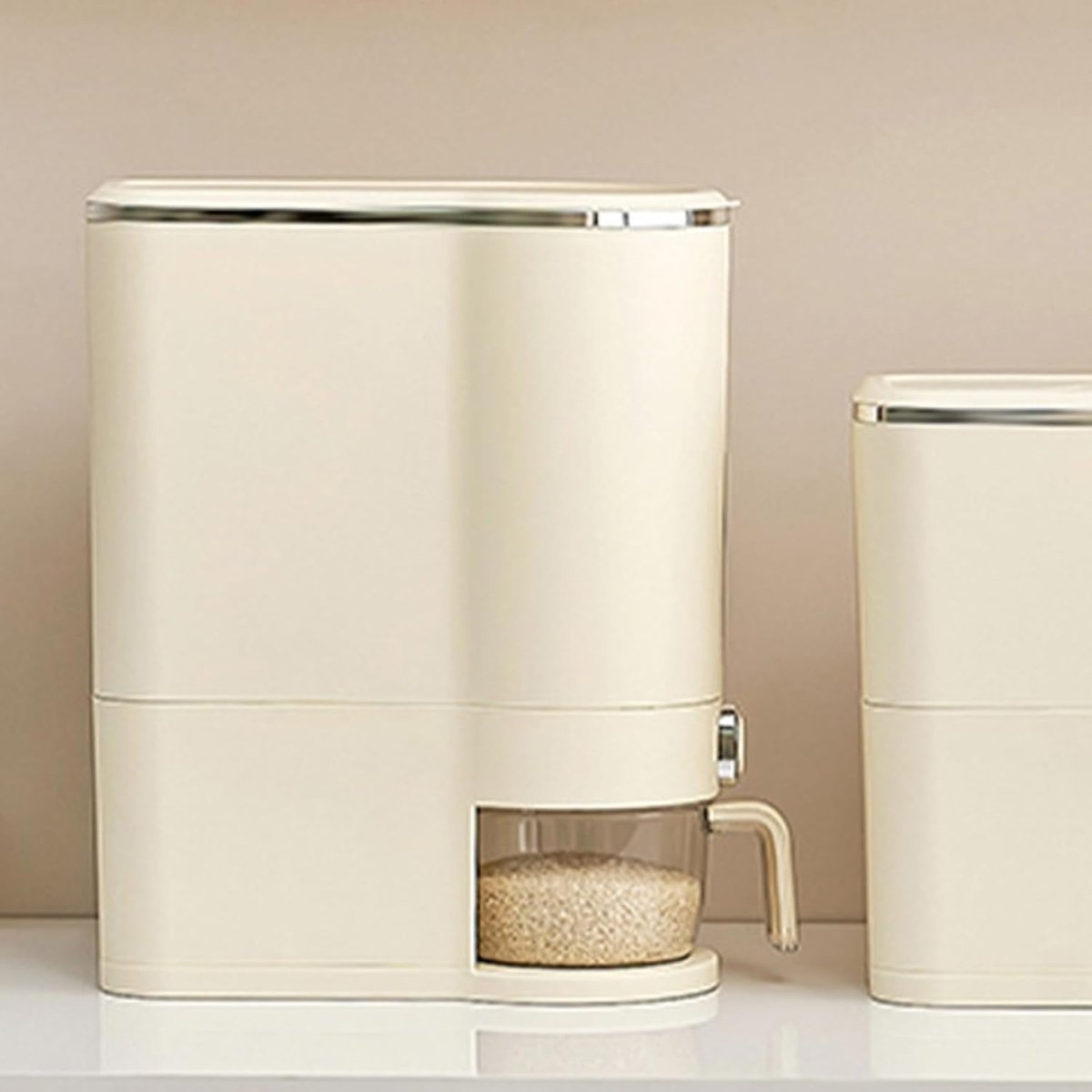 10KG Rice Dispenser Airtight Storage Container Press Dispense Measuring Cup - Kwikley