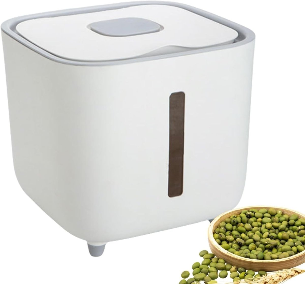 10KG Rice Dispenser Airtight Storage Container Window Grain Bin - Kwikley