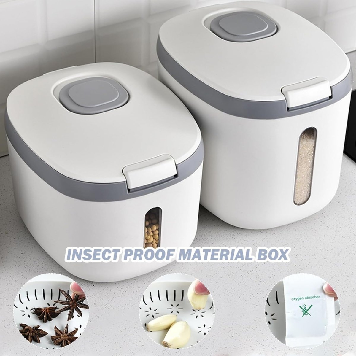10KG Rice Storage Container Airtight BPA Free w Measuring Cup - Kwikley