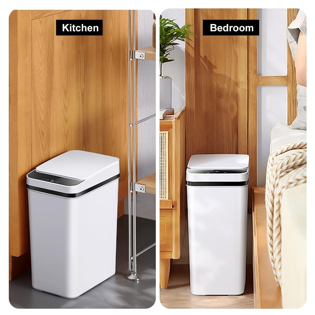 10L Touchless Bathroom Bin Automatic Motion Sensor Trash Can Lid - Kwikley