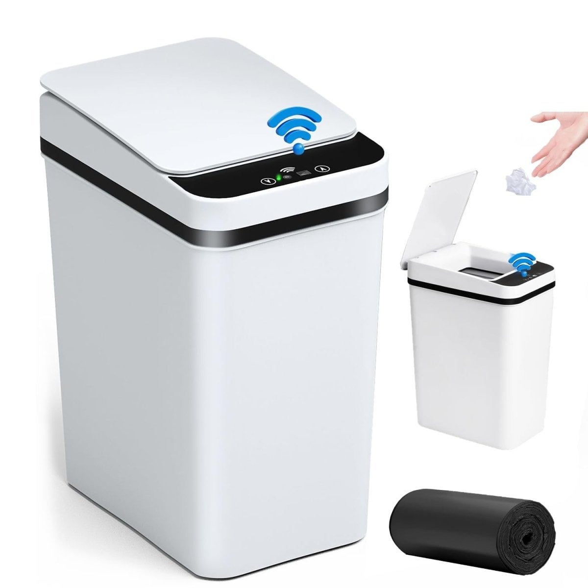 10L Touchless Bathroom Bin Automatic Motion Sensor Trash Can Lid - Kwikley