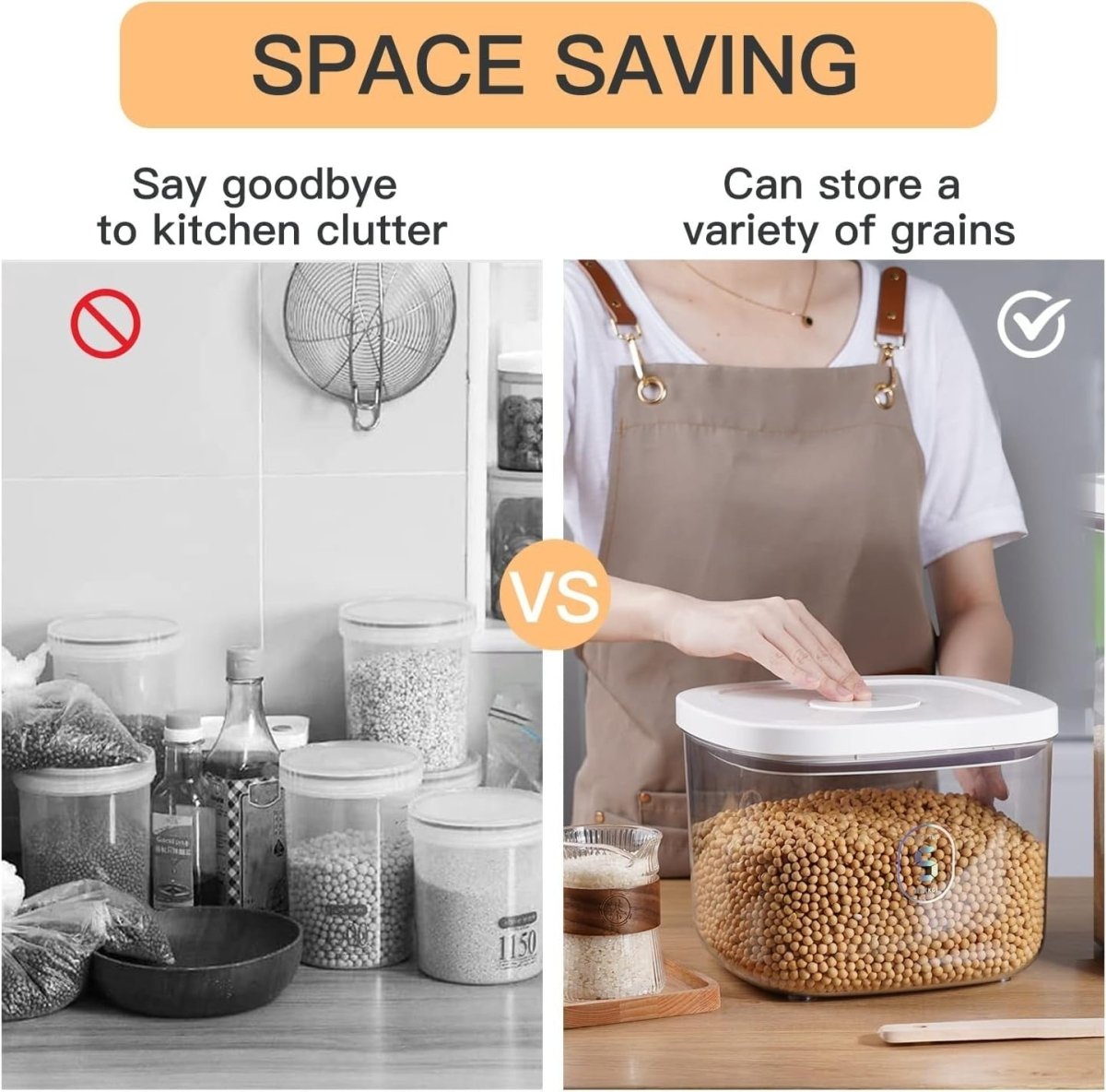 10LBS Rice Dispenser Airtight BPA Free Food Storage Bin - Kwikley