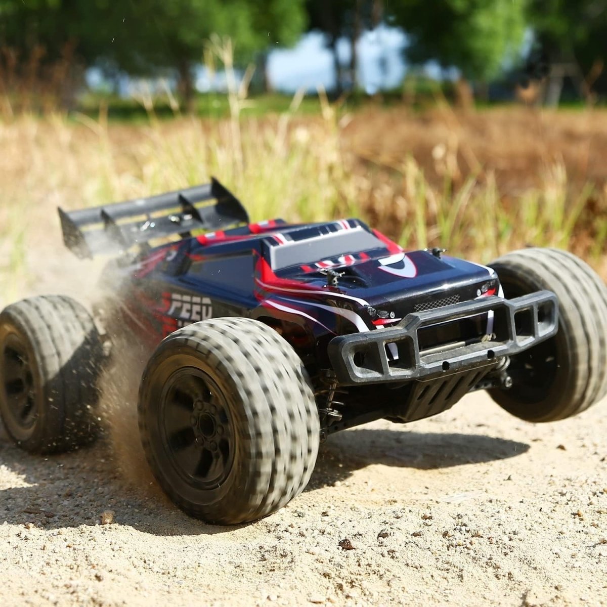 1:10 RC Truck 4WD 40+Min 48KM/H Off - Road Car w/ 2 Batteries LED Lights - Kwikley