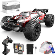 1:10 RC Truck 4WD 40+Min 48KM/H Off - Road Car w/ 2 Batteries LED Lights - Kwikley
