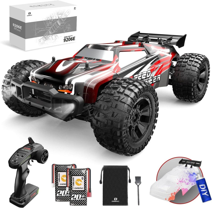 1:10 RC Truck 4WD 40+Min 48KM/H Off - Road Car w/ 2 Batteries LED Lights - Kwikley